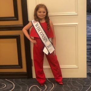 Tween Diva Jumpsuit Pageant interview red size 14